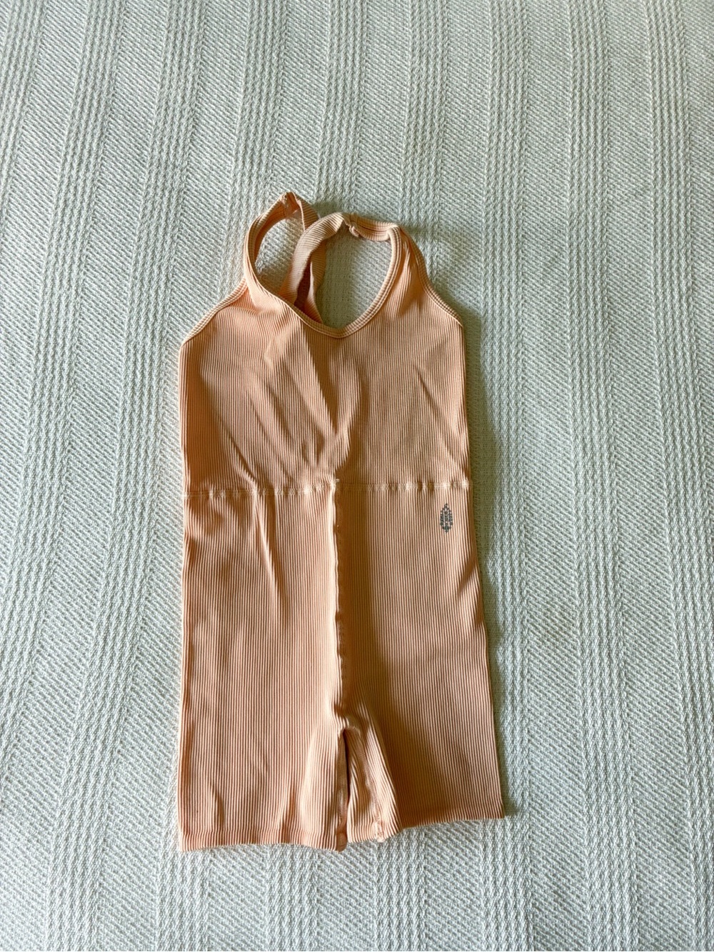 FP Movement by Free People Peach Ribbed Jumpsuit Romper
